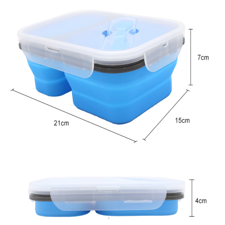 Rectangular Food Storage Container with 2 Compartments
