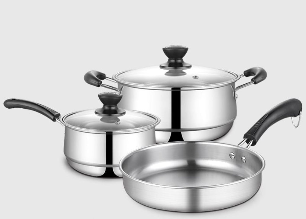 Set Combo; Juego de tres piezas de cocina de acero inoxidable