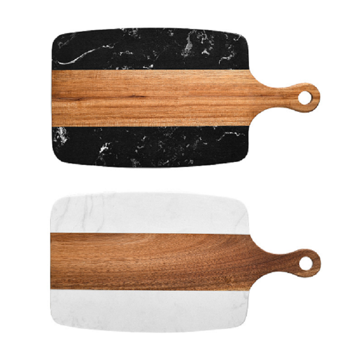 Tabla de cortar de mármol y madera de acacia mangium