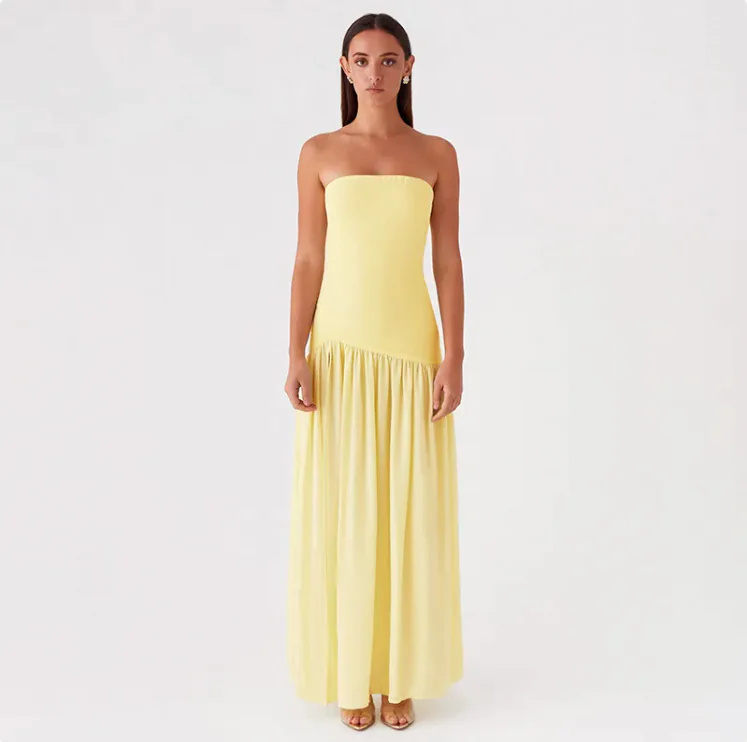 Vestido palabra de honor con abertura Elegancia Max