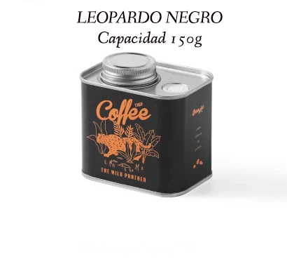 Latas selladas de hojalata para acampar al aire libre con granos de café