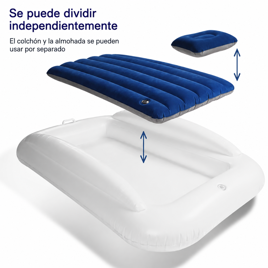 Colchón hinchable infantil – Colchón plegable portátil para siestas y viajes al aire