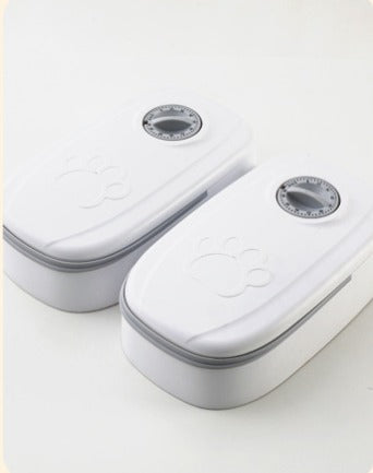 Comedero automático para mascotas con temporizador para gatos y perros.
