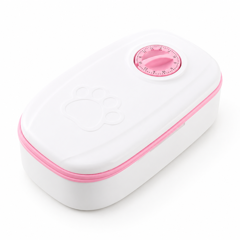 Comedero automático para mascotas con temporizador para gatos y perros.