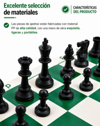 Juego de ajedrez portátil para exteriores con piezas de cuero sintético.