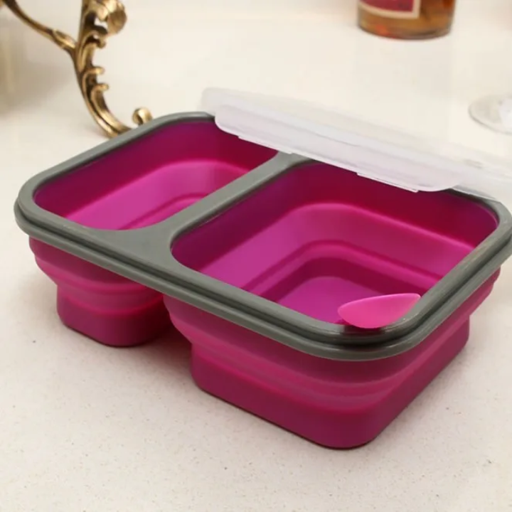 Rectangular Food Storage Container with 2 Compartments