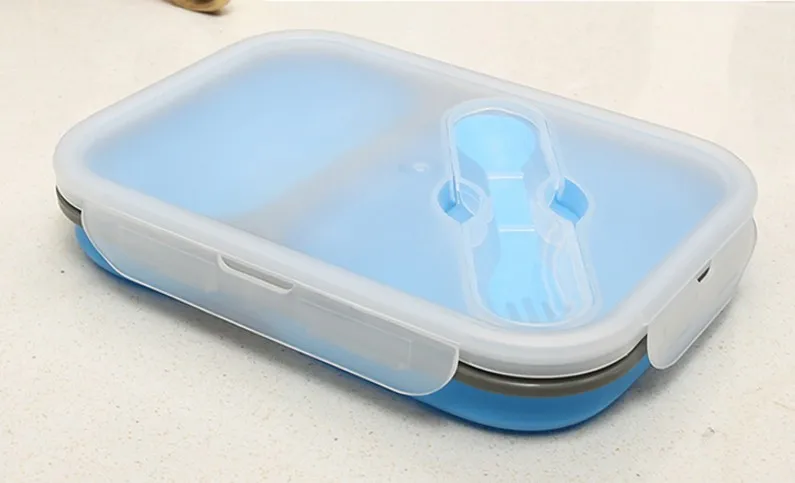 Rectangular Food Storage Container with 2 Compartments