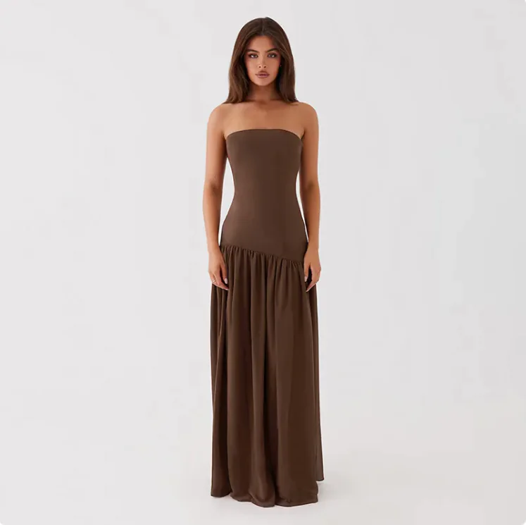Vestido palabra de honor con abertura Elegancia Max