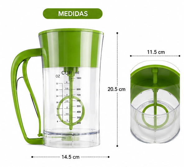 Batidora y dispensadora de masa para pasteles