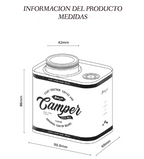 Latas selladas de hojalata para acampar al aire libre con granos de café