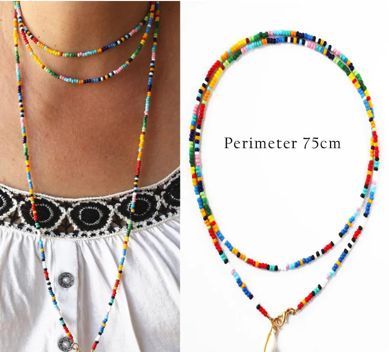 Cadena de gafas de sol con cuentas de colores para mujer