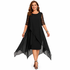 Vestido de verano de gasa con escote en V para mujer, tallas grandes.