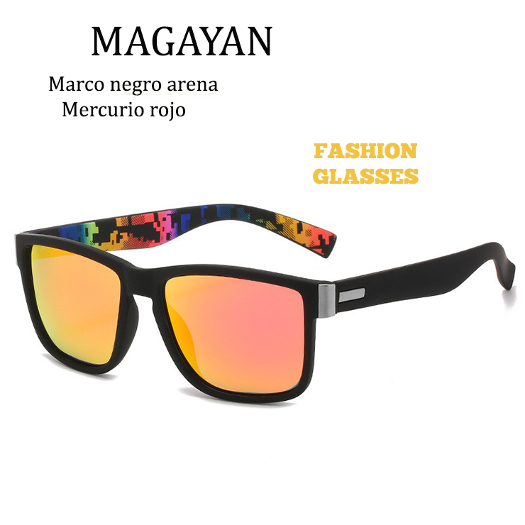 Gafas de sol cuadradas polarizadas de moda para hombre,