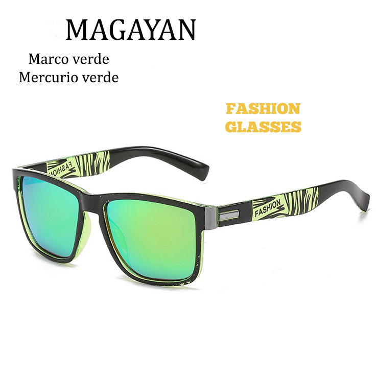 Gafas de sol cuadradas polarizadas de moda para hombre,
