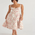 Vestido parisino - Vestido largo floral que moldea la cintura