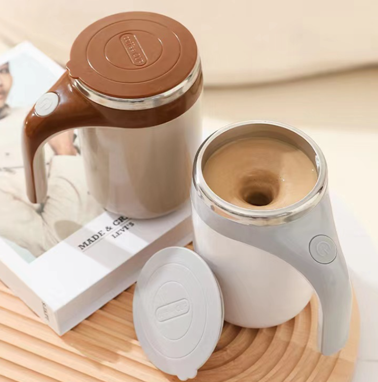 Taza de café de acero inoxidable con agitador automático (portátil)