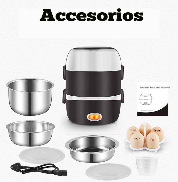 Fiambrera eléctrica multifunción y mini arrocera
