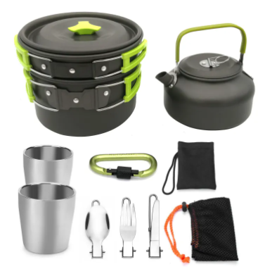 Juego de utensilios de cocina para acampar al aire libre