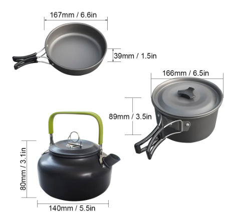 Juego de utensilios de cocina para acampar al aire libre