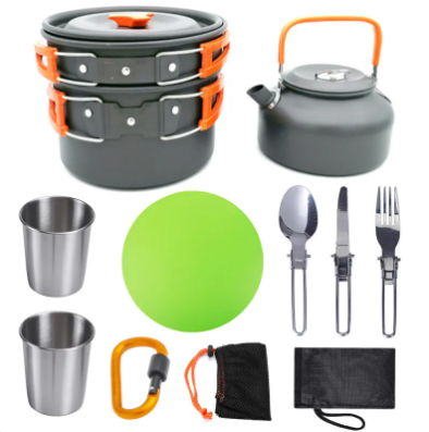 Juego de utensilios de cocina para acampar al aire libre
