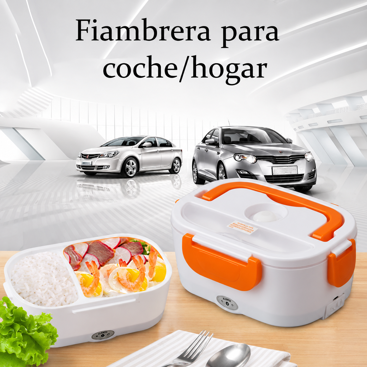 Fiambrera eléctrica portátil para el hogar y los viajes.