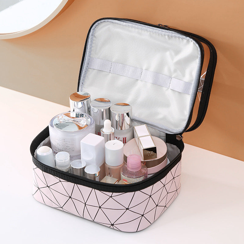 Neceser doble transparente multifuncional para viajes