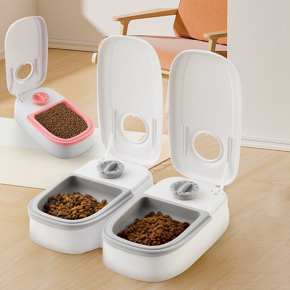 Comedero automático para mascotas con temporizador para gatos y perros.