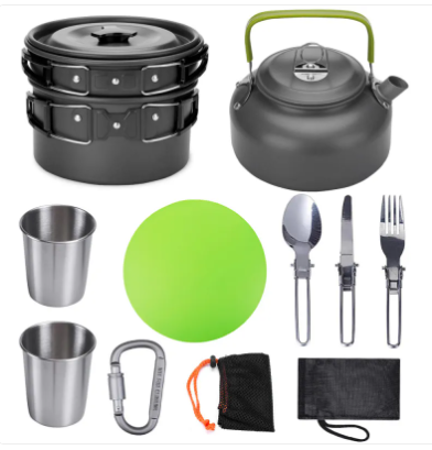 Juego de utensilios de cocina para acampar al aire libre