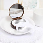 Portable Foldable Round Makeup Mirror with Comb
