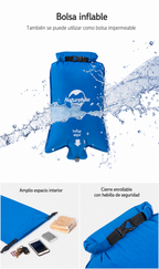 Colchoneta inflable ultraligera y portátil para acampar.