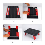Mesa plegable ultraligera portátil para actividades al aire libre.