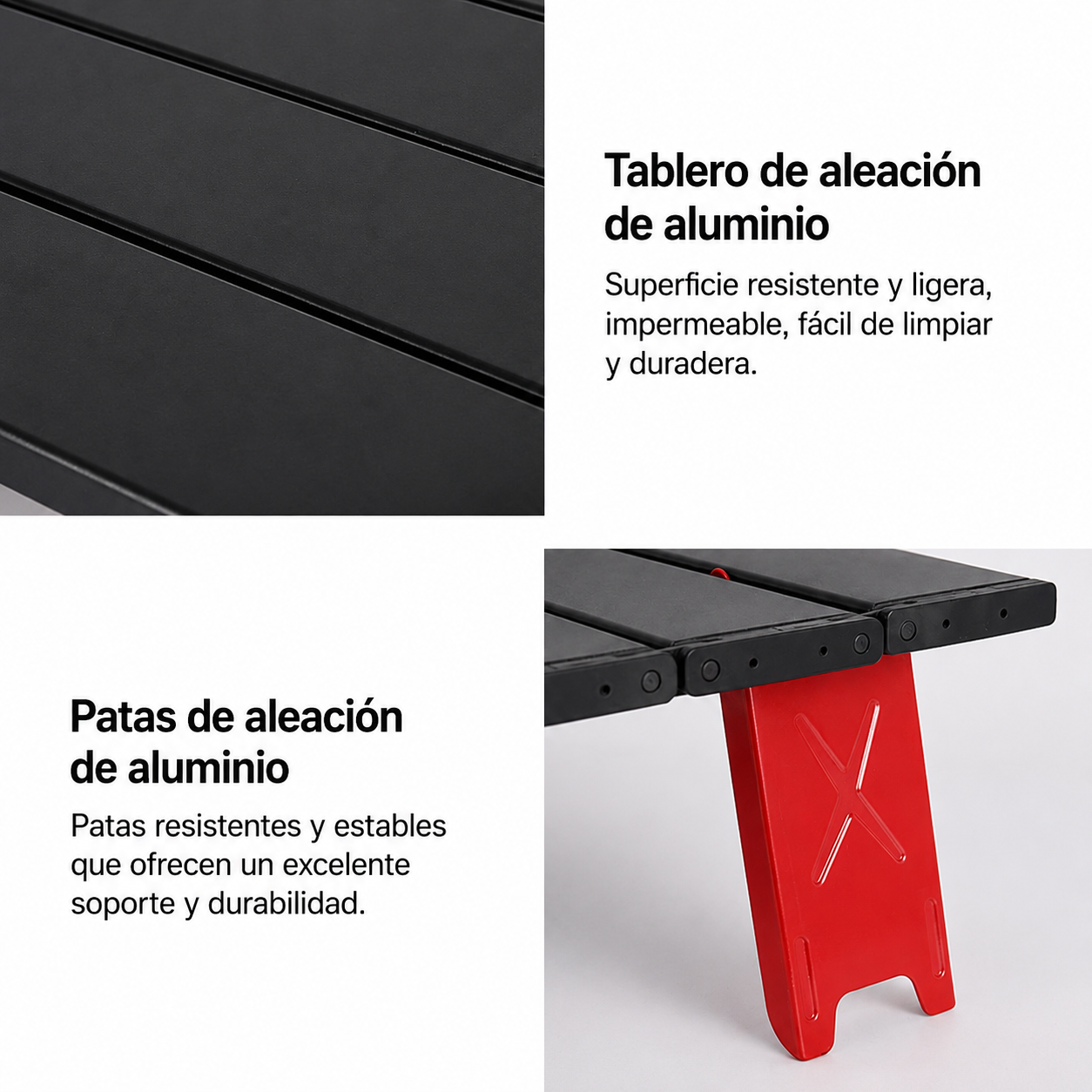 Mesa plegable ultraligera portátil para actividades al aire libre.