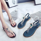 Sandalias de dedo con pedrería para mujer