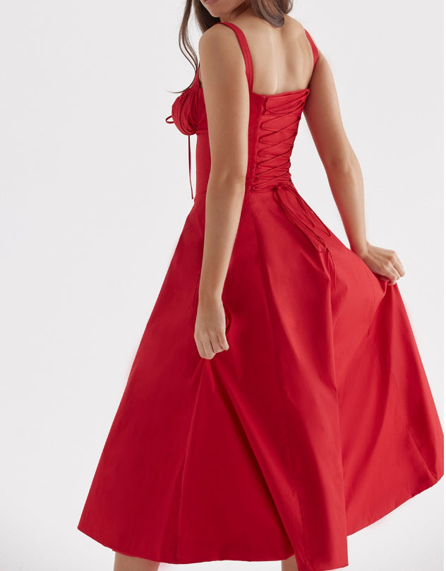 Vestido parisino - Vestido largo floral que moldea la cintura