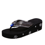 Sandalias de dedo con pedrería para mujer - Estilo bohemio playero