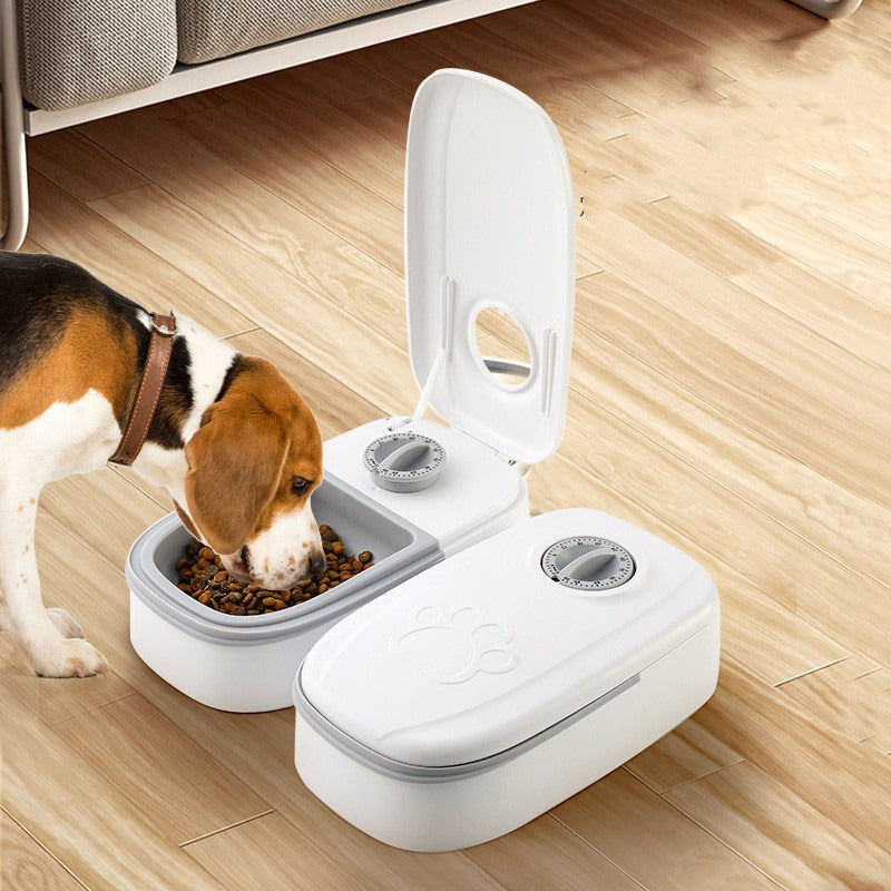 Comedero automático para mascotas con temporizador para gatos y perros.