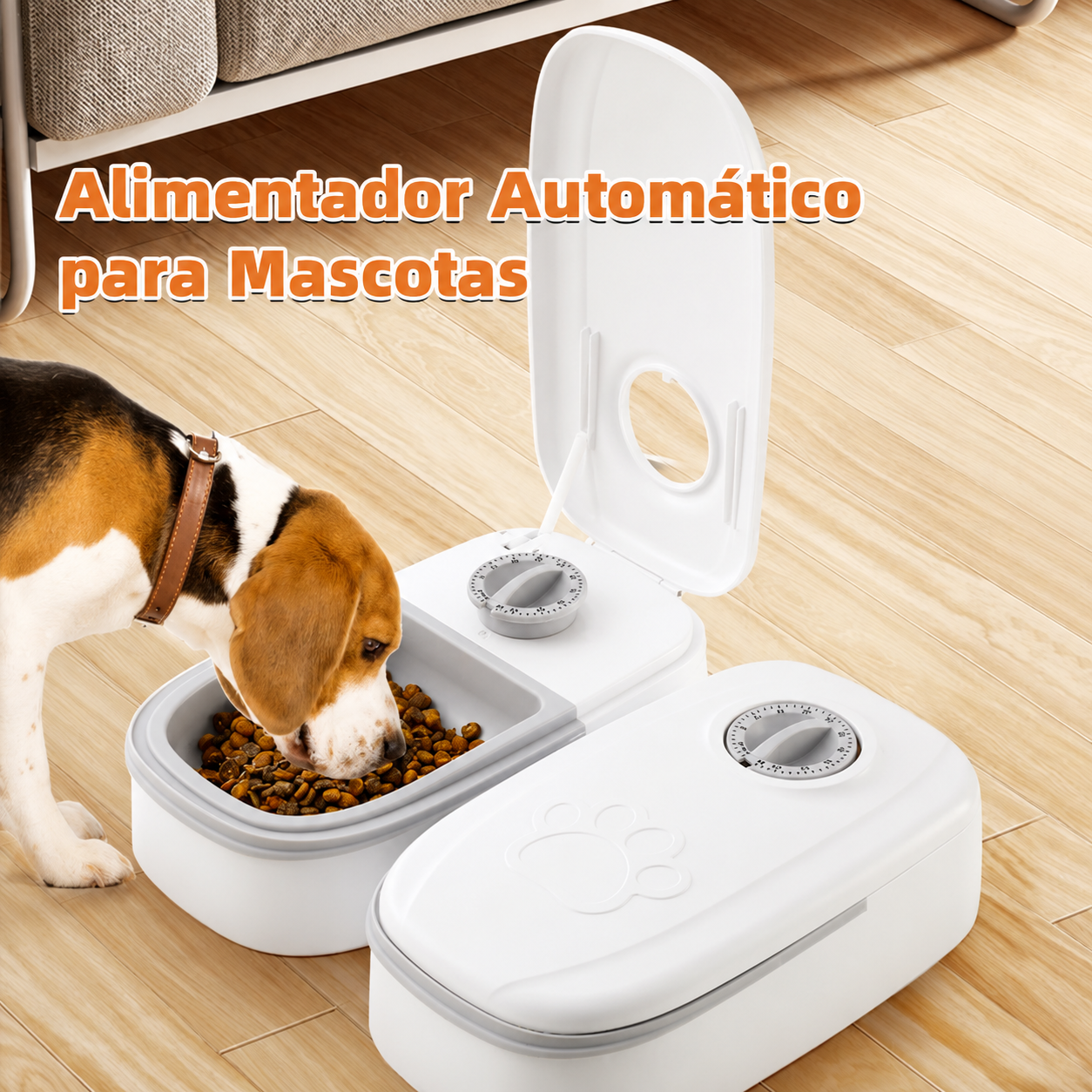 Comedero automático para mascotas con temporizador para gatos y perros.