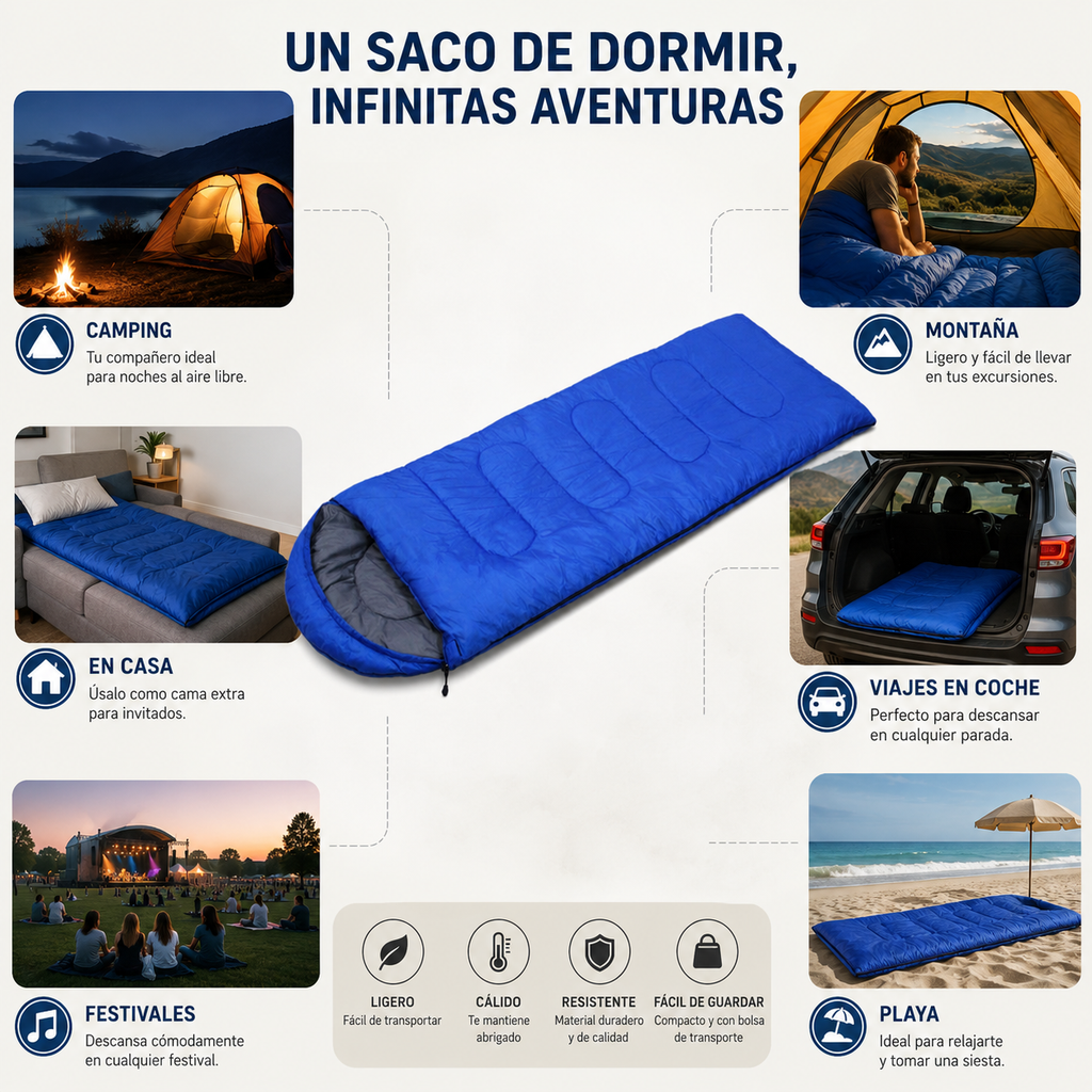 Saco de dormir para acampar al aire libre H1795K