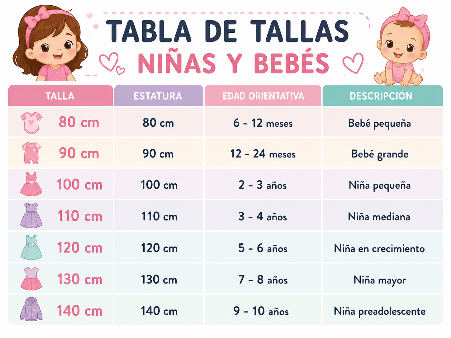 Camiseta de manga larga para niñas y bebés