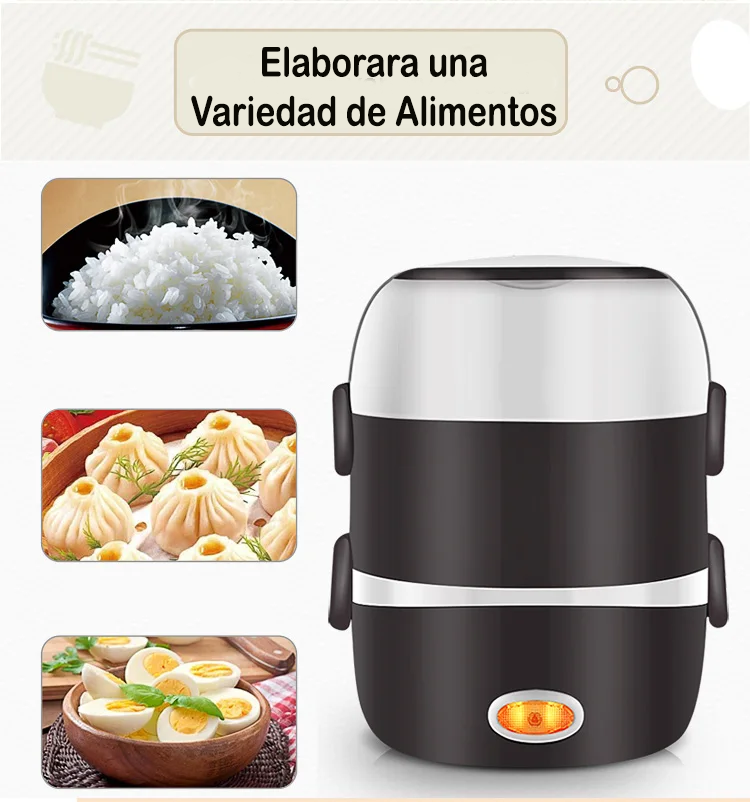 Fiambrera eléctrica multifunción y mini arrocera