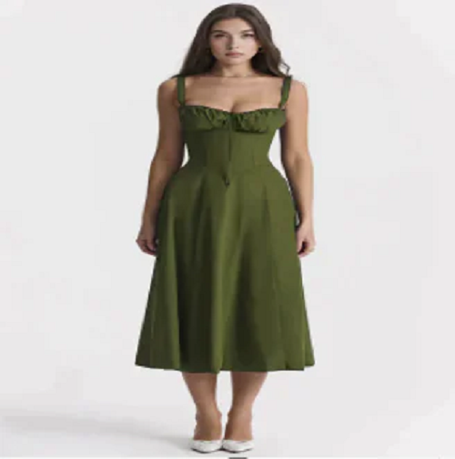 Vestido parisino - Vestido largo floral que moldea la cintura